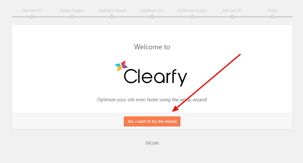 clearfy welcome page