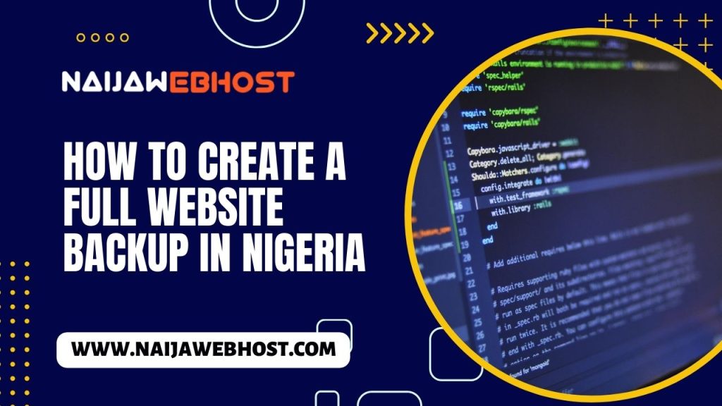 Create a Full Website Backup in Nigeria - Step-by-Step Guide