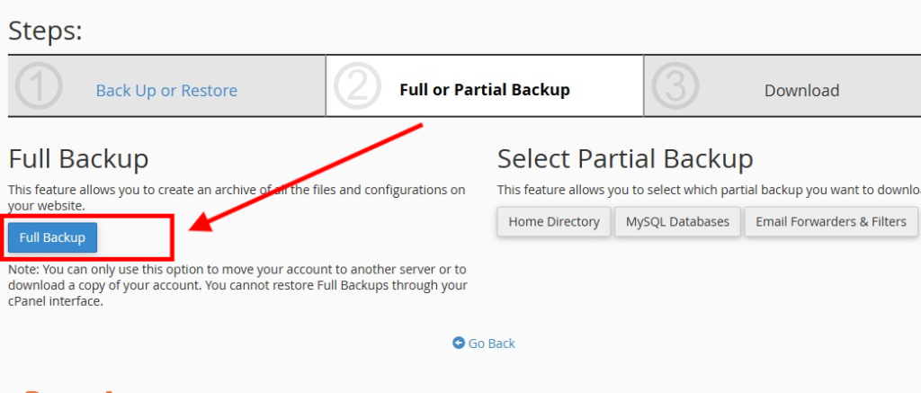 Full or Partial Backup